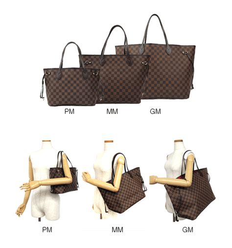 louis vuitton sizes neverfull|louis vuitton tote size chart.